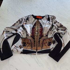 Clover Canyon Matador de Toros long sleeve zip front jacket scuba l